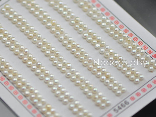 Half-Drilled Freshwater Button Pearls, 2.5-10mm Multi Sizes, Half Pearl Cabochons for Earring Studs -(PL12)