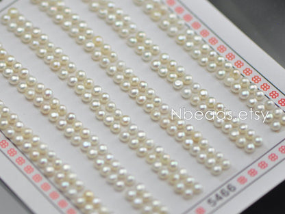 Half-Drilled Freshwater Button Pearls, 2.5-10mm Multi Sizes, Half Pearl Cabochons for Earring Studs -(PL12)