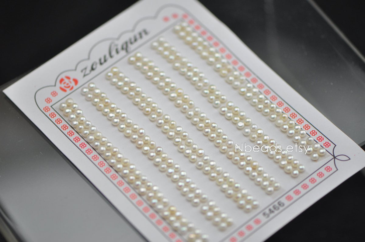 Half-Drilled Freshwater Button Pearls, 2.5-10mm Multi Sizes, Half Pearl Cabochons for Earring Studs -(PL12)
