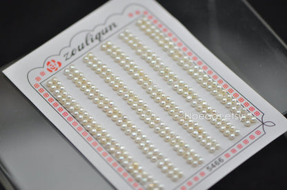 Half-Drilled Freshwater Button Pearls, 2.5-10mm Multi Sizes, Half Pearl Cabochons for Earring Studs -(PL12)