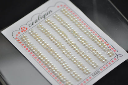 Half-Drilled Freshwater Button Pearls, 2.5-10mm Multi Sizes, Half Pearl Cabochons for Earring Studs -(PL12)