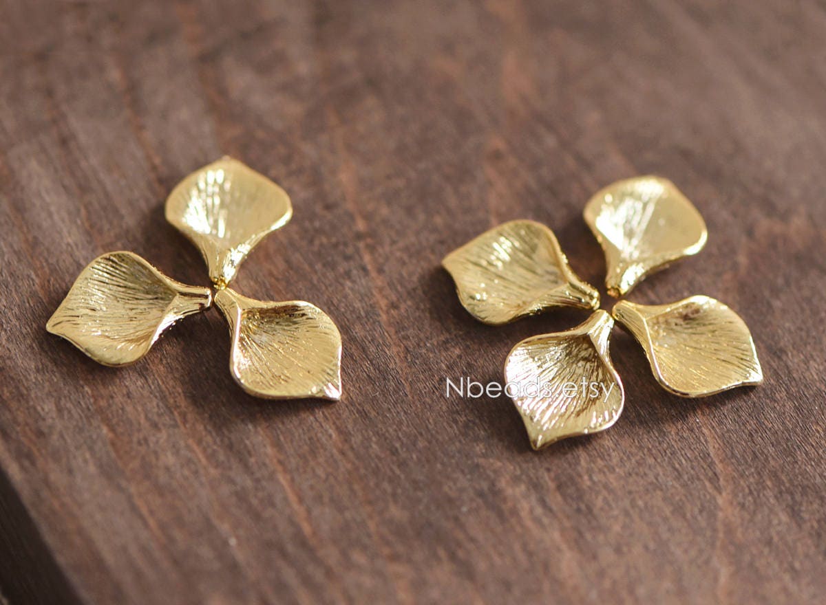 10pcs Gold plated Brass Calla Lily Bead Charms 17mm, Lead Nickel Free (GB-063)