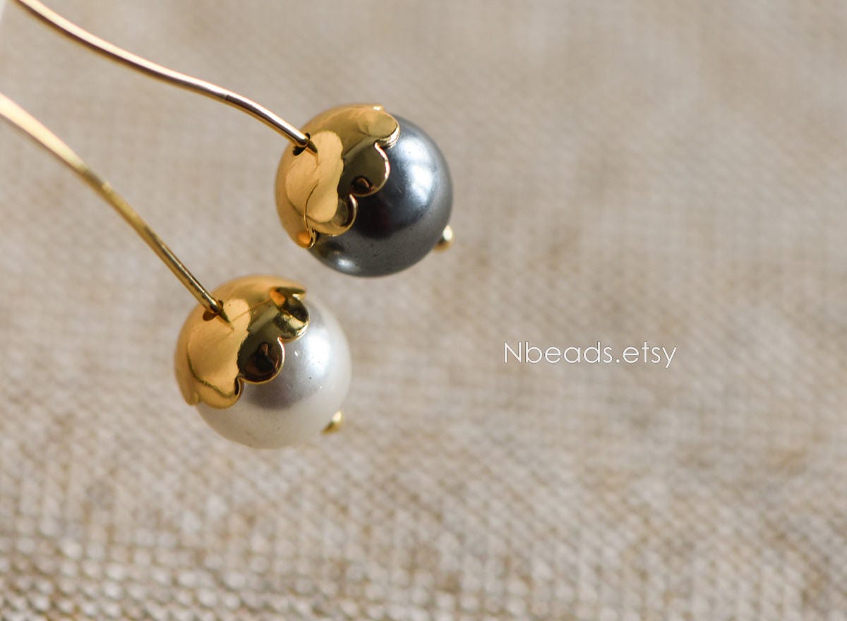 20pcs Gold/ Silver Tone Floral Bead Caps 7.5/ 10mm, Real Gold/ Rhodium plated Brass, Lead Nickel Free (GB-056)