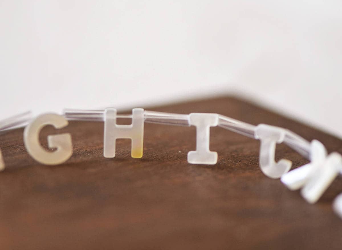 White Mother of Pearl Alphabet Beads, MOP Shell Letter Charms 10mm, You Choose Letter -(V1303)