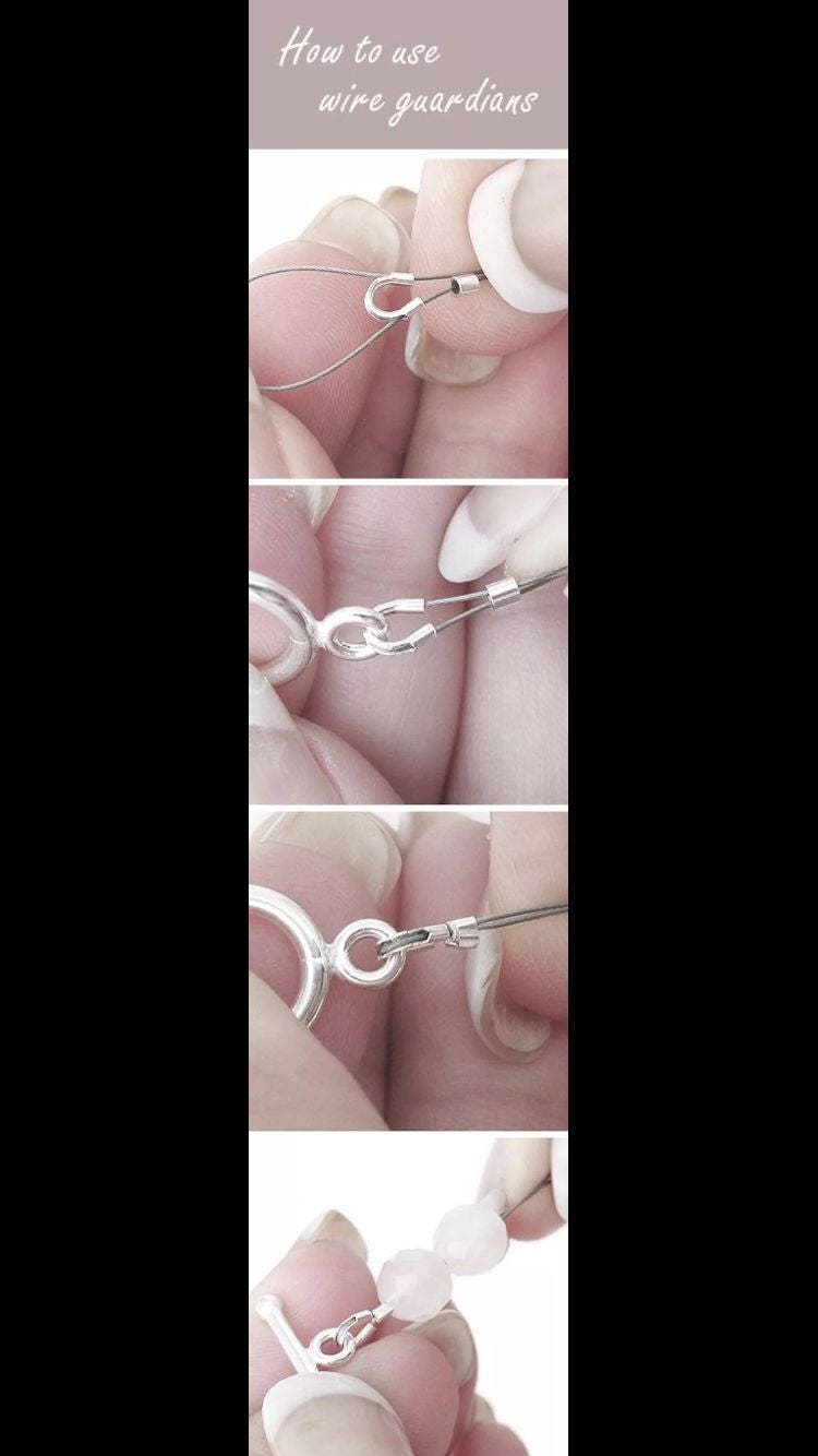 50pcs Gold/ Silver tone Wire Guardians 4.5mm, Gold/ Rhodium Plated Brass Thread Protectors (GB-092)