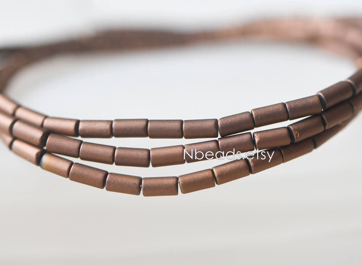 90pcs Frosted Tube Glass beads 5x3mm, Sparkly Multi Matte Colors (GM-022)