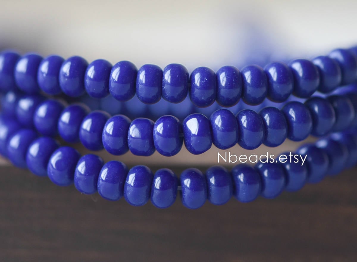 Smooth Rondelle Glass Beads 4x6mm, Candy Color Crystal Spacer Beads (GM-030)/ 145 beads