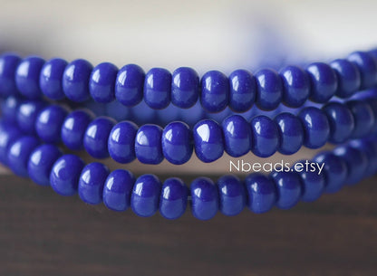 Smooth Rondelle Glass Beads 4x6mm, Candy Color Crystal Spacer Beads (GM-030)/ 145 beads