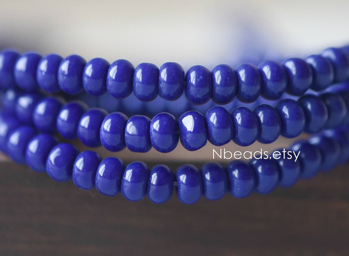 Smooth Rondelle Glass Beads 4x6mm, Candy Color Crystal Spacer Beads (GM-030)/ 145 beads