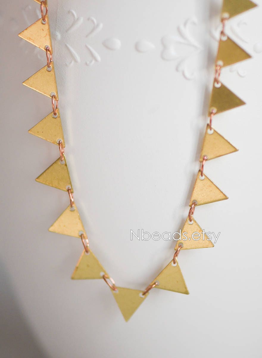 Unplated Raw Brass Triangle Chain 7mm (#LK-031)/ 1 Meter=3.3ft