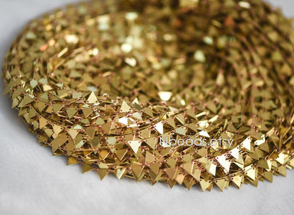 Unplated Raw Brass Triangle Chain 7mm (#LK-031)/ 1 Meter=3.3ft