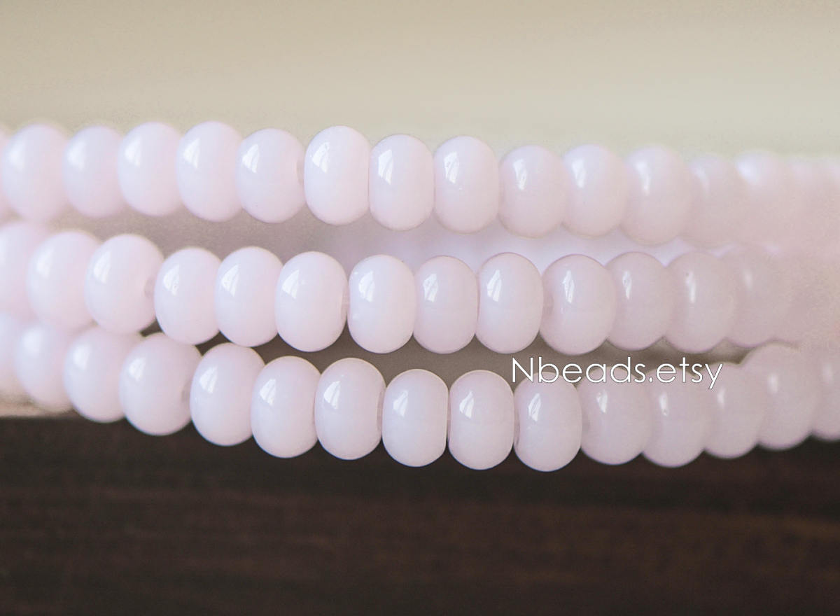 Smooth Rondelle Glass Beads 4x6mm, Candy Color Crystal Spacer Beads (GM-030)/ 145 beads