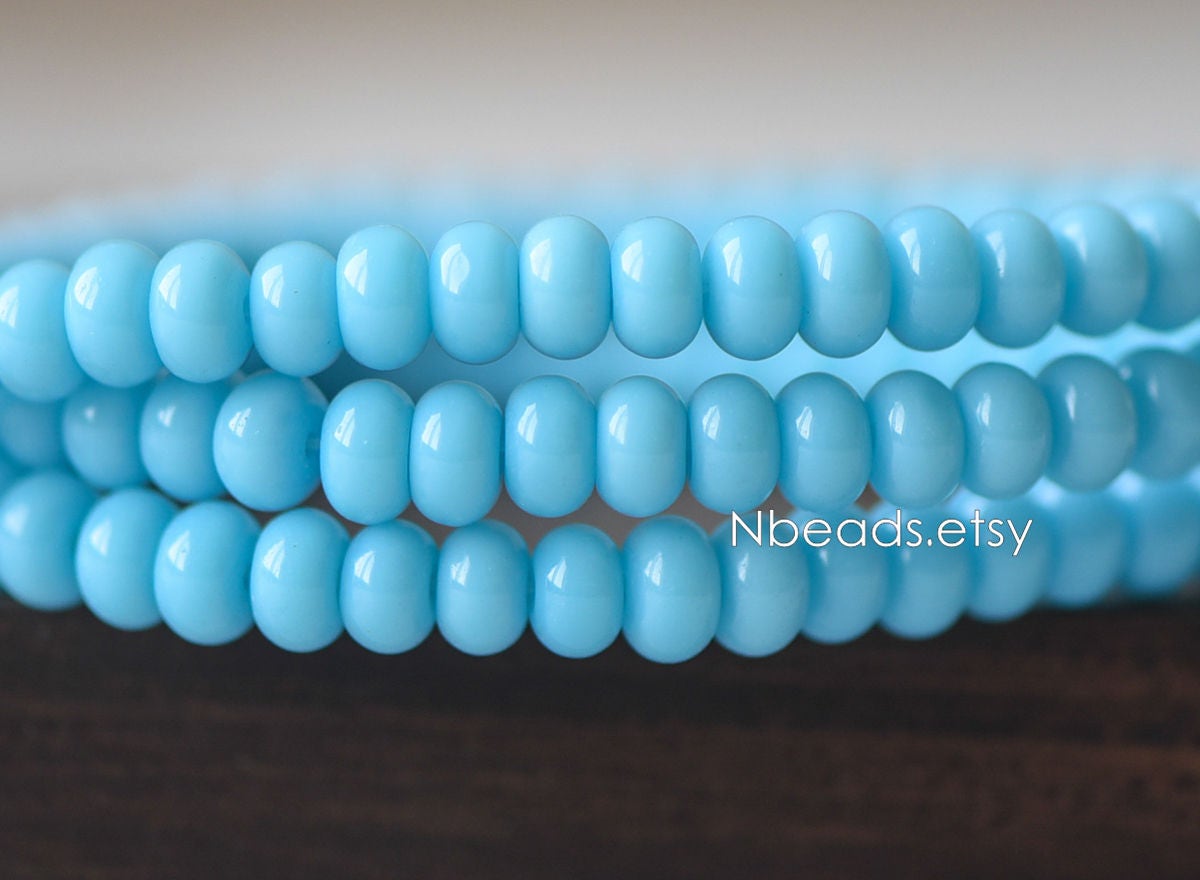 Smooth Rondelle Glass Beads 4x6mm, Candy Color Crystal Spacer Beads (GM-030)/ 145 beads