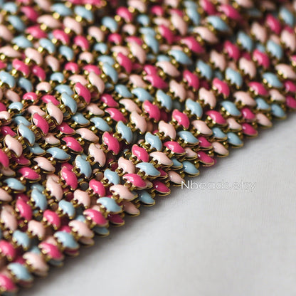 Enamel Brass Designer Chain 6.5mm (#LK-006-1)/ 1 Meter=3.3ft