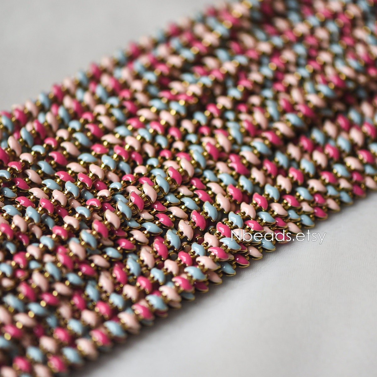 Enamel Brass Designer Chain 6.5mm (#LK-006-1)/ 1 Meter=3.3ft