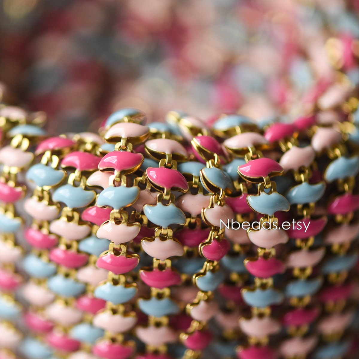 Enamel Brass Designer Chain 6.5mm (#LK-006-1)/ 1 Meter=3.3ft