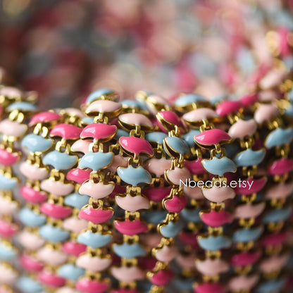 Enamel Brass Designer Chain 6.5mm (#LK-006-1)/ 1 Meter=3.3ft
