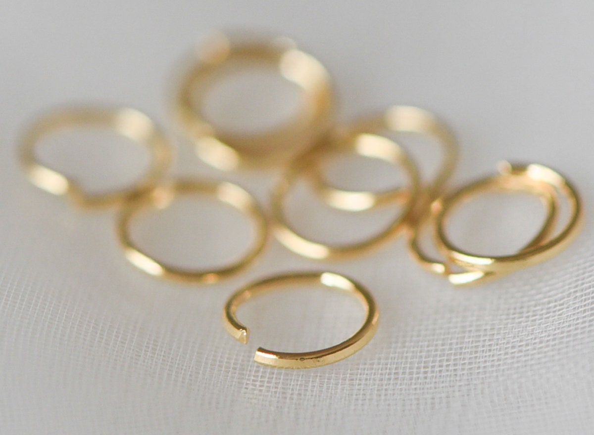100pcs Real Gold plated Brass Open Jump Rings, 3-8mm by 0.7-0.8mm(20-21 Gauge), Multi Size Split Jump Rings Wholesale (GB-049)