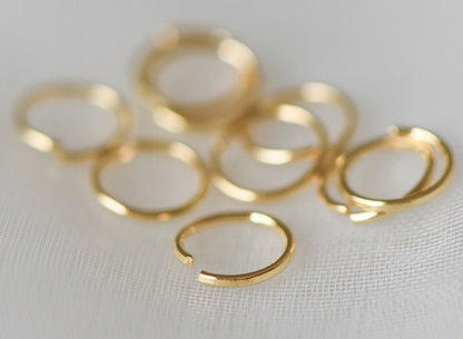 100pcs Real Gold plated Brass Open Jump Rings, 3-8mm by 0.7-0.8mm(20-21 Gauge), Multi Size Split Jump Rings Wholesale (GB-049)