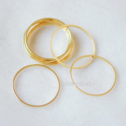 10pcs Gold/ Silver/ Rose Gold Circle Link Charms 10/ 12/ 18/ 20/ 25/ 30/ 35/50mm, Ring Loops, Geometric Hoop Circle Pendants (GB-232)
