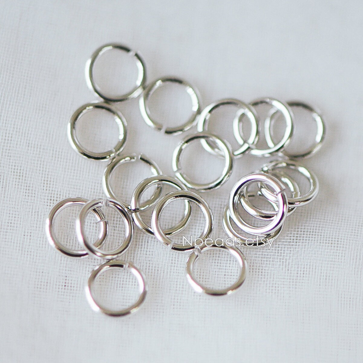 100pcs Silver Open Jump Rings, Rhodium plated Brass Split Rings, Multi Sizes Wholesale (GB-250)