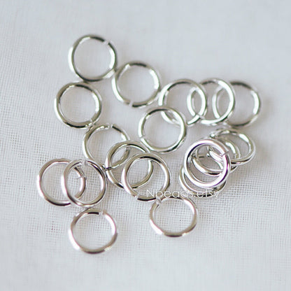 100pcs Silver Open Jump Rings, Rhodium plated Brass Split Rings, Multi Sizes Wholesale (GB-250)
