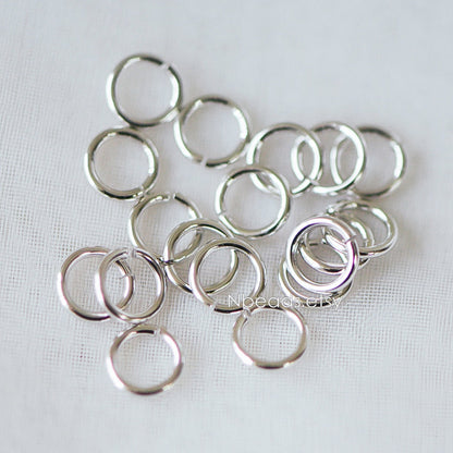 100pcs Silver Open Jump Rings, Rhodium plated Brass Split Rings, Multi Sizes Wholesale (GB-250)