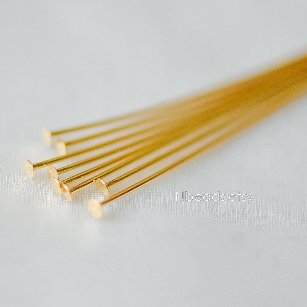 100pcs Gold/ Silver/ Rose Gold Head Pins, 30x0.5mm (24 gauge) 40x0.7mm (21 gauge), Gold/ Rhodium plated Brass Headpins (GB-023)