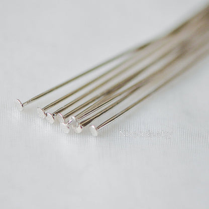 100pcs Gold/ Silver/ Rose Gold Head Pins, 30x0.5mm (24 gauge) 40x0.7mm (21 gauge), Gold/ Rhodium plated Brass Headpins (GB-023)