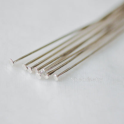 100pcs Gold/ Silver/ Rose Gold Head Pins, 30x0.5mm (24 gauge) 40x0.7mm (21 gauge), Gold/ Rhodium plated Brass Headpins (GB-023)