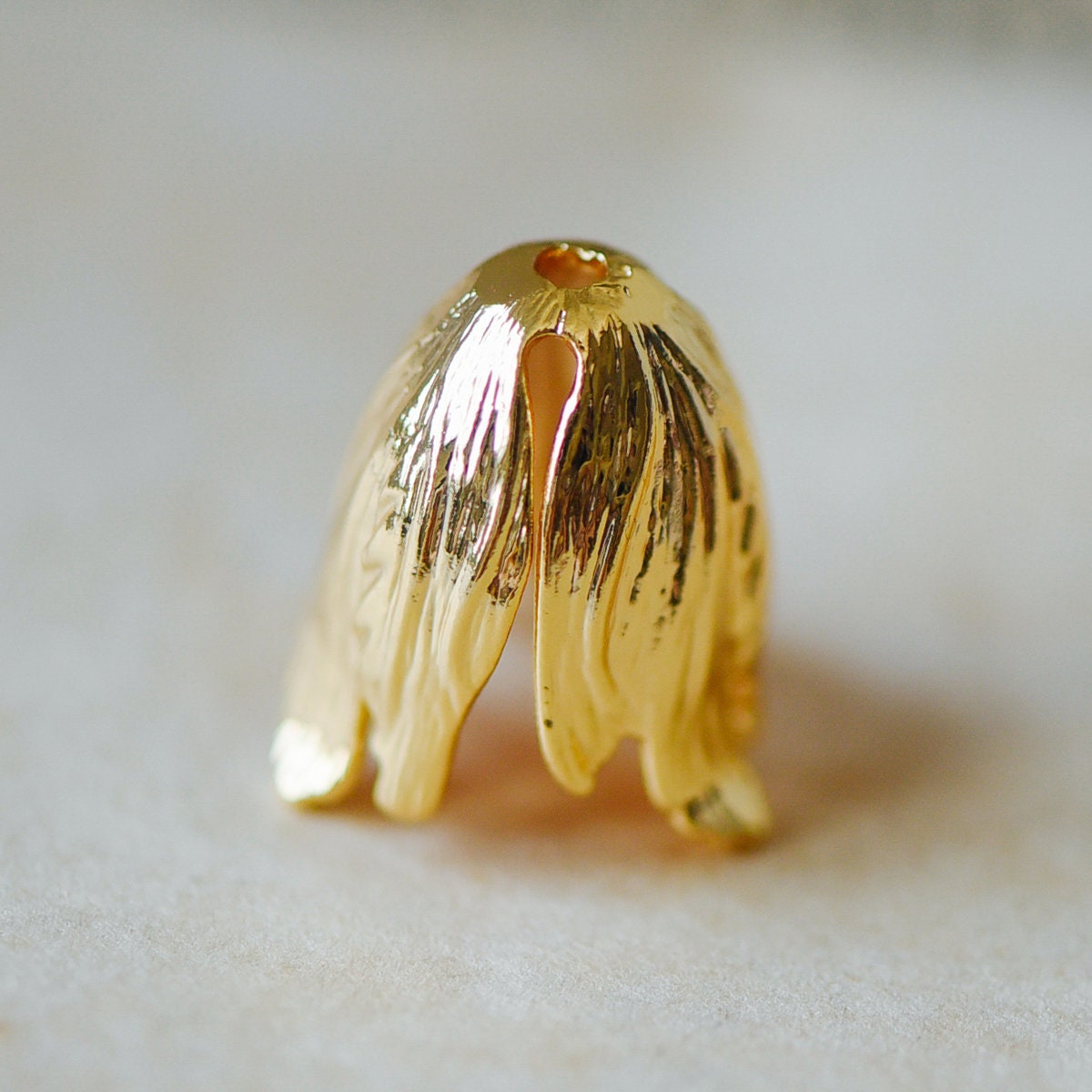 10pcs Large Flower Bead Caps, Real Gold/ Rhodium plated Brass Tulip Cap, Floral Tassel Caps, Lead Nickel Free (GB-057)