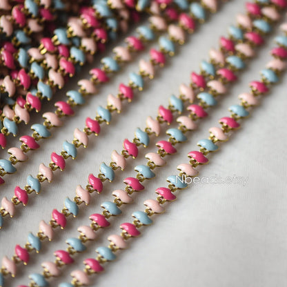 Enamel Brass Designer Chain 6.5mm (#LK-006-1)/ 1 Meter=3.3ft