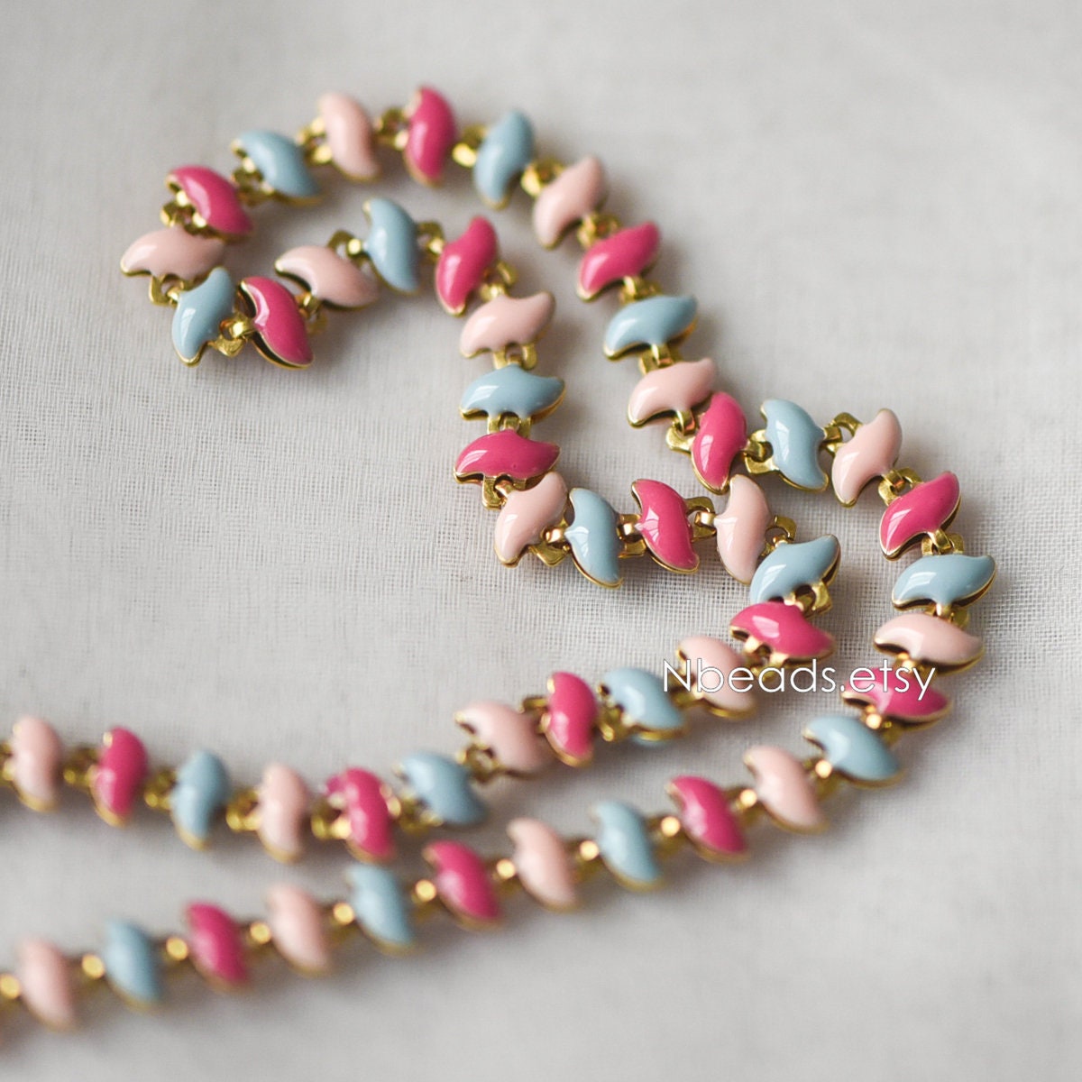 Enamel Brass Designer Chain 6.5mm (#LK-006-1)/ 1 Meter=3.3ft