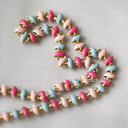 Enamel Brass Designer Chain 6.5mm (#LK-006-1)/ 1 Meter=3.3ft