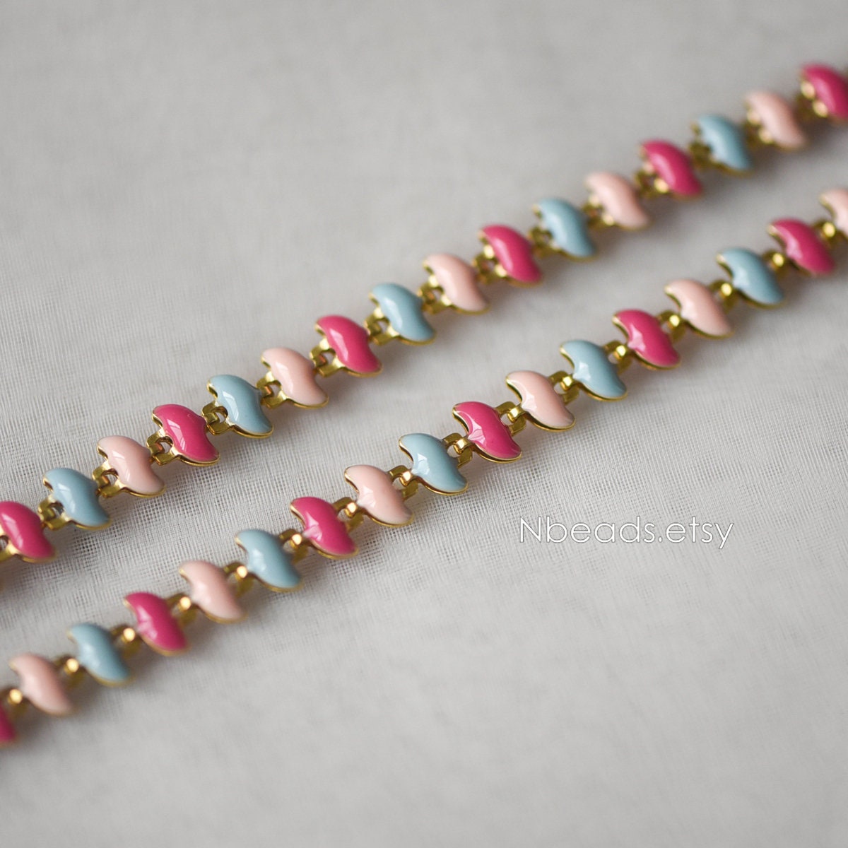 Enamel Brass Designer Chain 6.5mm (#LK-006-1)/ 1 Meter=3.3ft