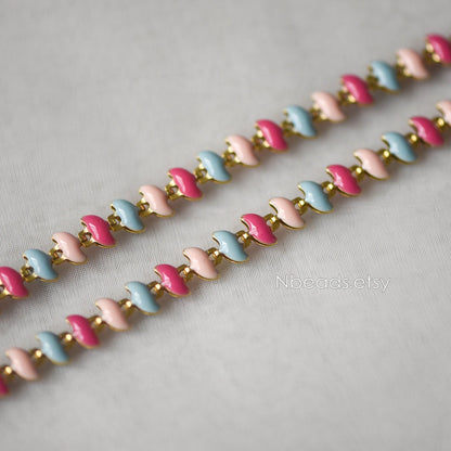 Enamel Brass Designer Chain 6.5mm (#LK-006-1)/ 1 Meter=3.3ft