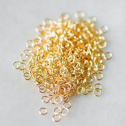 100pcs Real Gold plated Brass Open Jump Rings, 3-8mm by 0.7-0.8mm(20-21 Gauge), Multi Size Split Jump Rings Wholesale (GB-049)