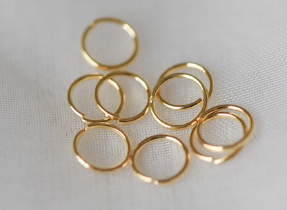 100pcs Real Gold plated Brass Open Jump Rings, 3-8mm by 0.7-0.8mm(20-21 Gauge), Multi Size Split Jump Rings Wholesale (GB-049)