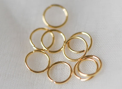 100pcs Real Gold plated Brass Open Jump Rings, 3-8mm by 0.7-0.8mm(20-21 Gauge), Multi Size Split Jump Rings Wholesale (GB-049)