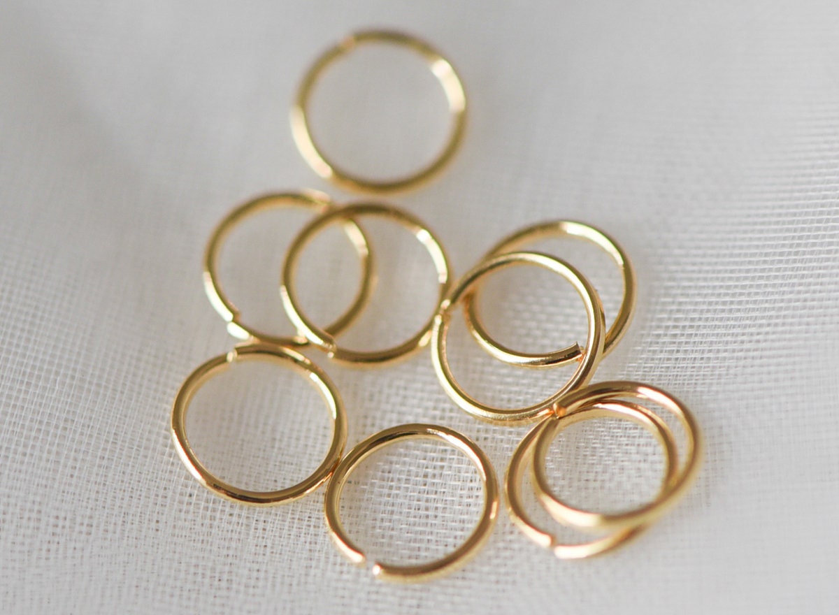 100pcs Real Gold plated Brass Open Jump Rings, 3-8mm by 0.7-0.8mm(20-21 Gauge), Multi Size Split Jump Rings Wholesale (GB-049)
