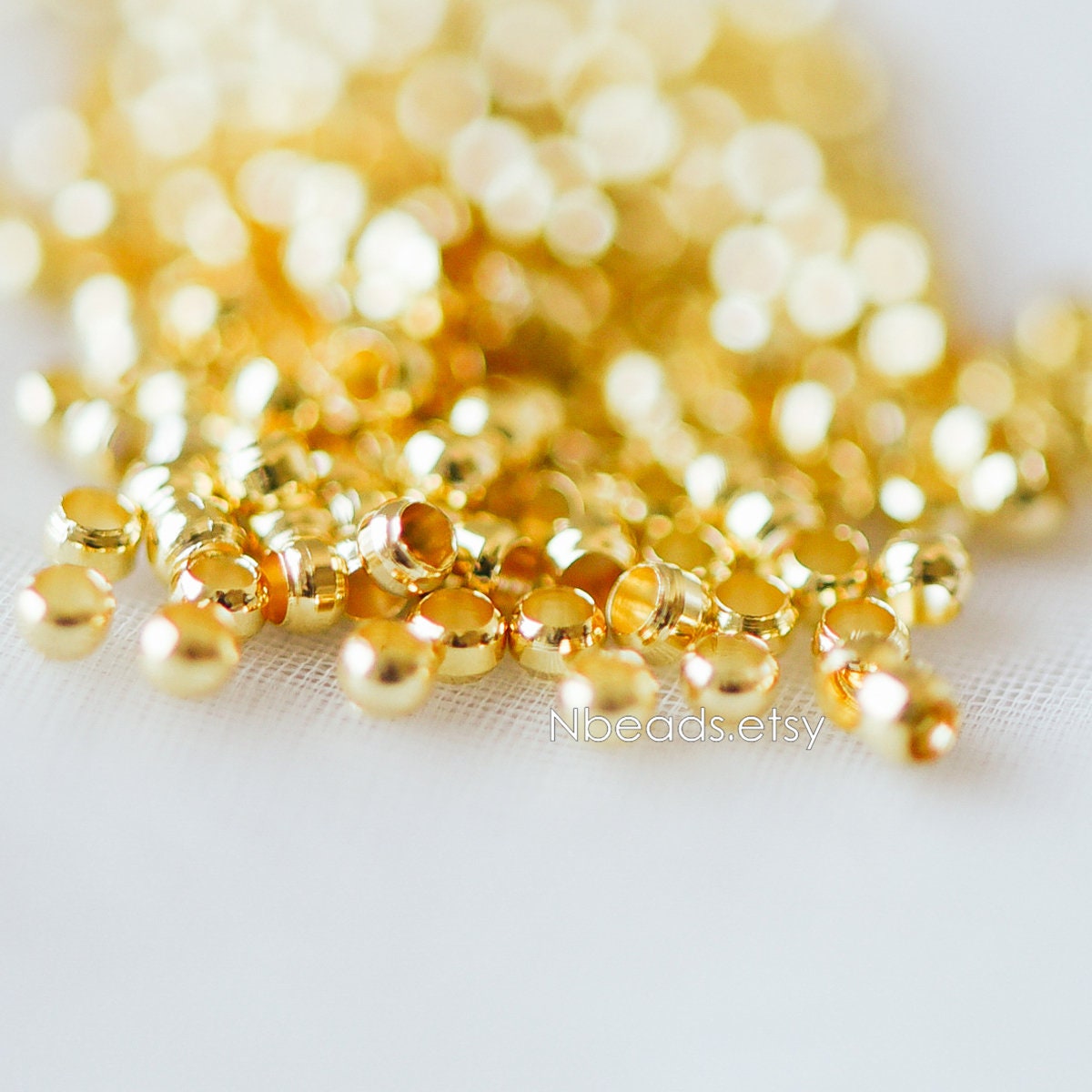500pcs Gold/ Silver tone Round Crimp Beads 2mm, Gold/ Rhodium plated Brass, Jewelry Making Supplies Wholesale (GB-234)