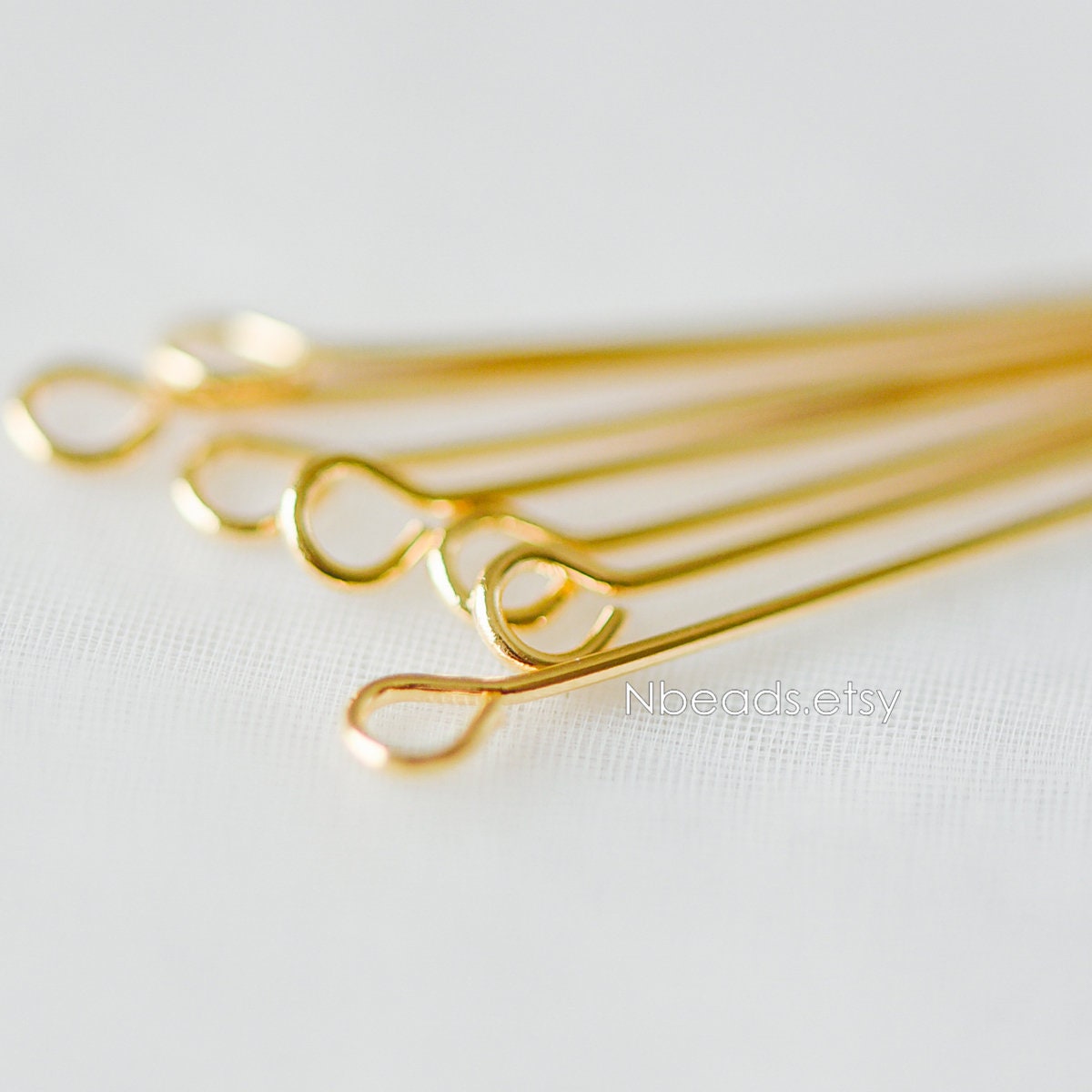 100pcs Gold/ Silver/ Rose Gold Eye Pins, 30x0.5mm (24 Gauge) 40x0.7mm (21 Gauge), Gold/ Rhodium plated Brass Eyepins (GB-026)