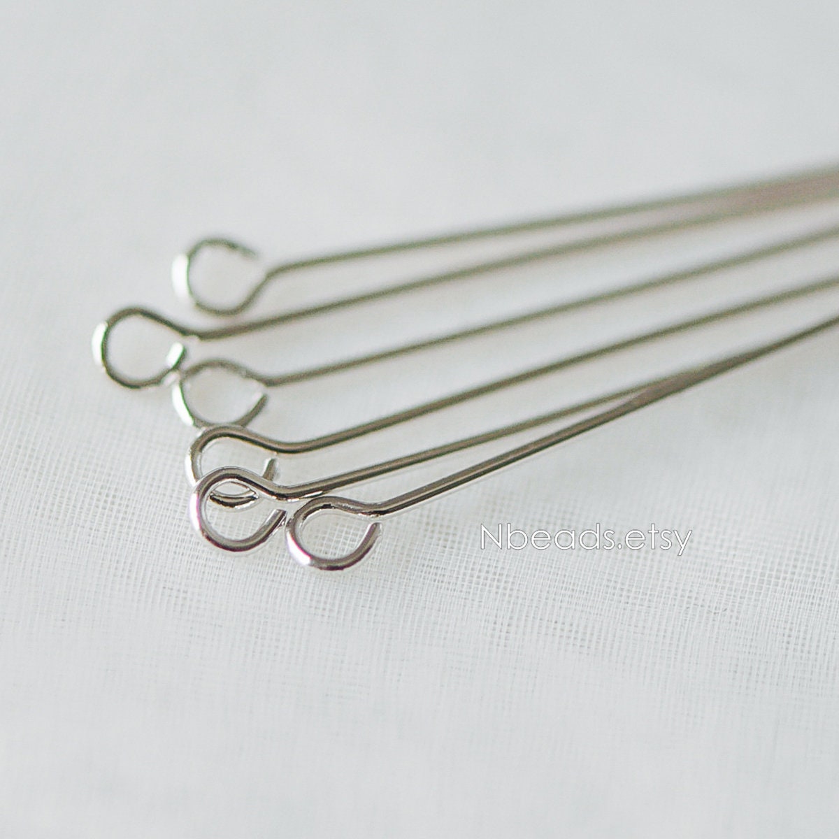 100pcs Gold/ Silver/ Rose Gold Eye Pins, 30x0.5mm (24 Gauge) 40x0.7mm (21 Gauge), Gold/ Rhodium plated Brass Eyepins (GB-026)