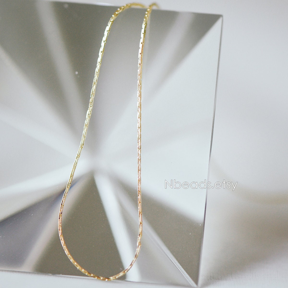 Dainty Tiny Gold/ Silver plated Brass Chains 0.7mm Thin (#LK-148)/ 1 Meter=3.3 ft