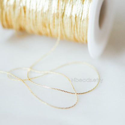 Dainty Tiny Gold/ Silver plated Brass Chains 0.7mm Thin (#LK-148)/ 1 Meter=3.3 ft