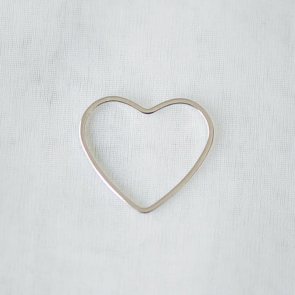 10pcs Gold/ Silver Heart Link Connector Charms 21mm, Real Gold/ Rhodium plated Brass Geometric Pendants (GB-101)