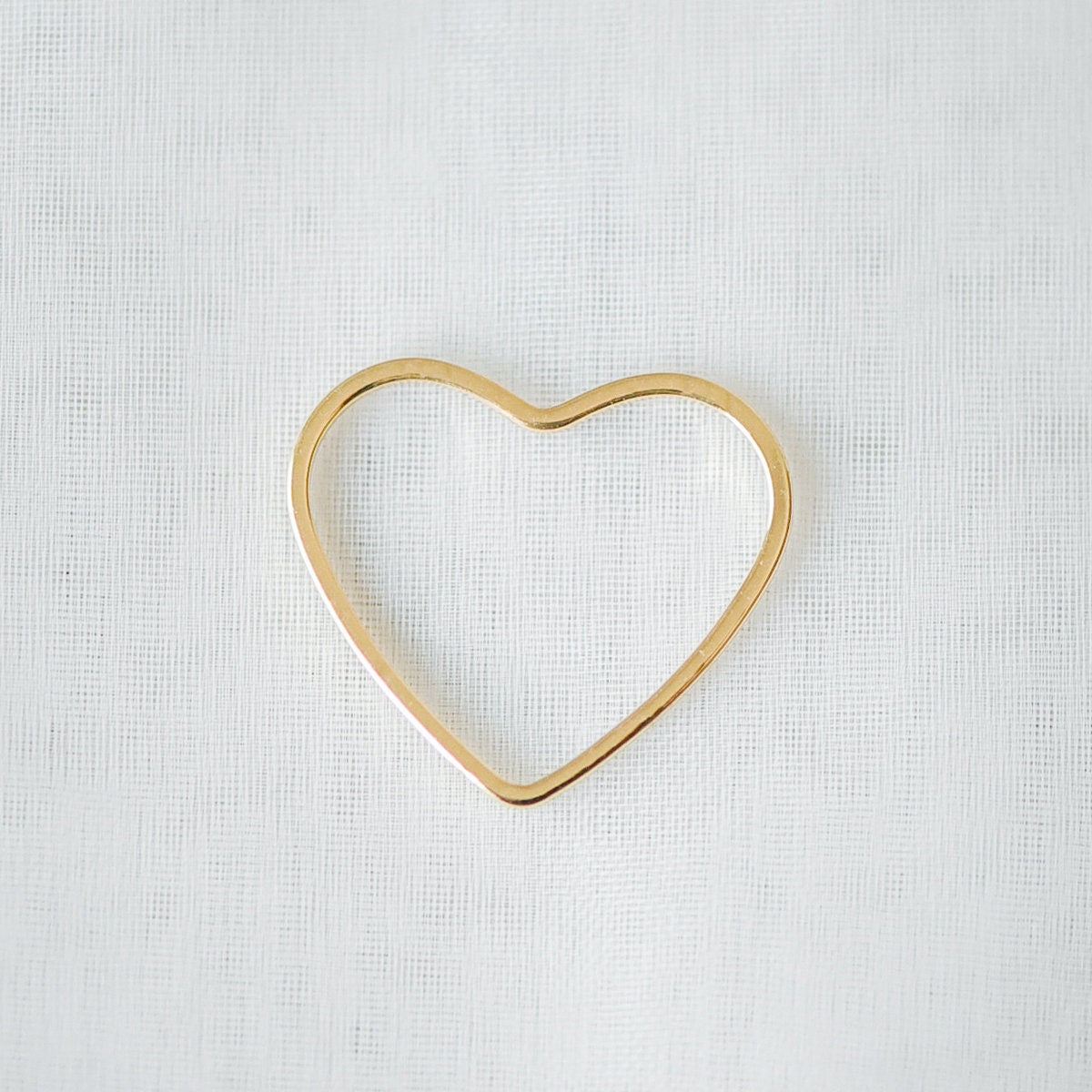 10pcs Gold/ Silver Heart Link Connector Charms 21mm, Real Gold/ Rhodium plated Brass Geometric Pendants (GB-101)