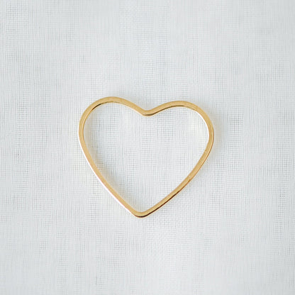 10pcs Gold/ Silver Heart Link Connector Charms 21mm, Real Gold/ Rhodium plated Brass Geometric Pendants (GB-101)