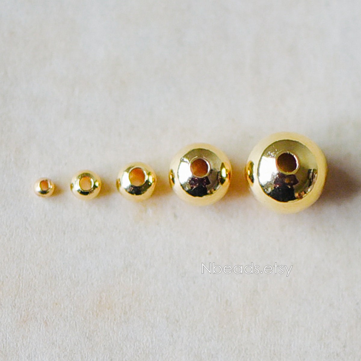 Gold/ Silver tone Smooth Round Spacer Beads, 2/ 3/ 4/ 6/ 7/ 8mm, Gold/ Rhodium plated Brass Spacers Wholesale, Lead Nickel Free (GB-019)