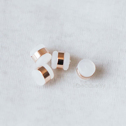 20pcs Rubber Ear Nuts, Earring Back Stoppers 5.5mm, Gold/ Silver/ Rose Gold, Earring Component Findings (#GB-651-B)